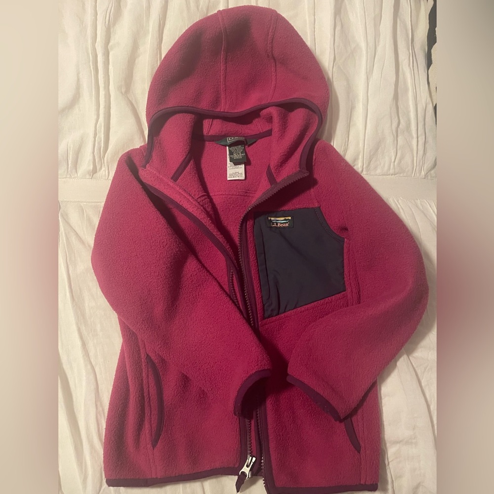 Ll bean Magenta fleece coat
